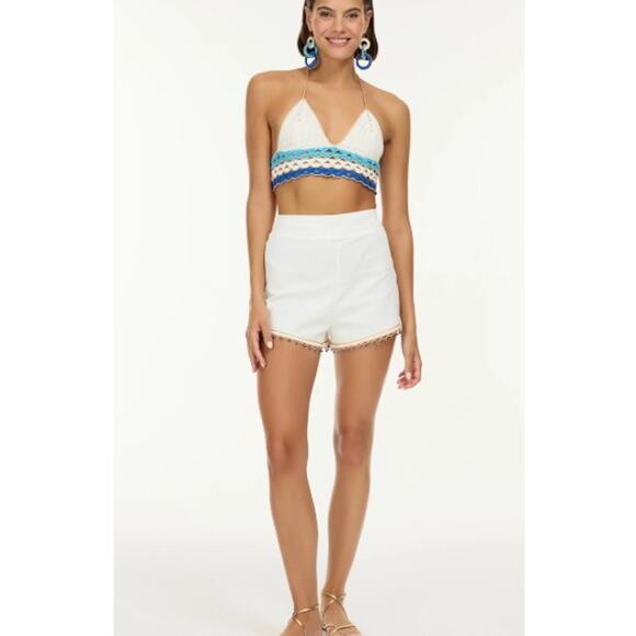MYBEACHYSIDE High-waisted Gold Trim Shorts - Size S - NWT - Picture 1 of 4